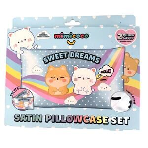 Mimicoco Sweet Dreams Standard Size Satin Pillowcase Set of 2 Rainbow